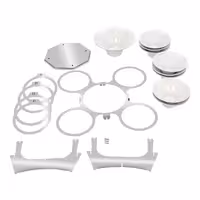 Présentoir / support de buffet - rotatif - inox - incl. 9 bols en mélamine - Rond