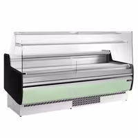 Serve Over Counter - 1935mm - front and sides glass, rear open - capacity 213 litres - front panel light green