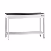 Rozsdamentes acél munkaasztal PREMIUM - 1200x600 mm - alsó polccal - gránit munkalappal