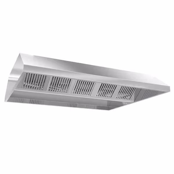 Profesionalna stropna napa - 2200 mm - s labirintnim filtrom i rasvjetom - inox