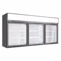 Zidni hladnjak za zamrzavanje u supermarketu – 2100 mm – 346 litara – s 3 vrata i 2 police – sivi