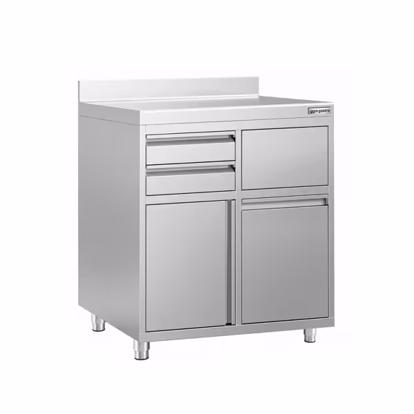 Çalışma dolabı - kahve makinesi için - 1000x600 mm - 1 kanatlı kapı, 2 çekmece, çöp kutusu ve kenar çıtası ile