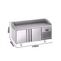 Stół chłodniczy do pizzy PREMIUM PLUS - 1738x800mm - z blatem granitowym - 2‑drzwiowy