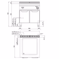 Toplovodna kupka električna - 3,2 kW - 2x GN 1/1 + 1x GN 1/3 - s odvodnim ventilom