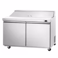 Stół przygotowawczy PREMIUM – 1534 mm – 510 L – z 2 drzwiami – z 16 pojemnikami GN 1/6 – w stylu amerykańskim