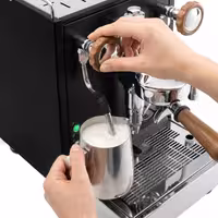 Commercial Espresso Machine "Mini"  - 1 Group – 1.2 kW – with Steam Wand & Hot Water – Black