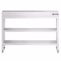 Rozsdamentes acél munkaasztal PREMIUM - 1000x700 mm - alsó polccal & köztes polccal