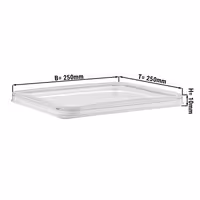Poklopac za spremnik za hranu - polikarbonat - prozirna - 229x230x15 mm - bruchsicher; lako čišćenje - kompatibilno s SBGP5 & SBGP7