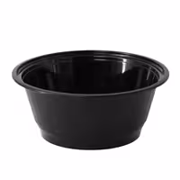 (300 pcs) Food Lidding Tray Polypropylene - 1000ml - Round - Black