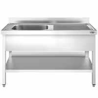 Sudoper PREMIUM - 1400x600 mm - s donjom policom - s 1 koritom - korito lijevo