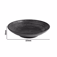 (6 adet) Kase - Melamin - DARK WAVE - 0,75L - köşeli - 225x225mm - Derinlik:50mm - Siyah