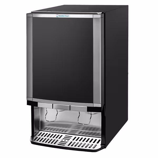 GASTRO-COOL | Rashladna vitrina za pića - 480 mm - 65 l - s 1 staklena krilna vrata & reklamnim zaslonom & LED osvjetljenjem - crni