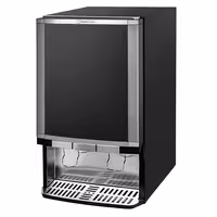 GASTRO-COOL | Rashladna vitrina za pića - 480 mm - 65 l - s 1 staklena krilna vrata & reklamnim zaslonom & LED osvjetljenjem - crni