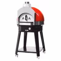 Wood-Fired Pizza Oven - Single Deck -  3 × Ø 30 cm - Red - up to 400°C - with Base frame