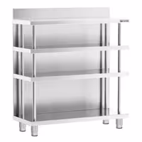 Radna ploča za bar – nehrđajući čelik – 1000 x 400 mm – s 4 police