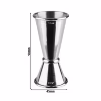 (6 pz) Misurino da bar doppio - Acciaio inox - 2cl & 4cl - con graduazioni interne 1cl & 3cl