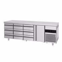 Commercial Counter Fridge PREMIUM - 2330x700mm - with 1 door - 9 drawers - capacity 632 litres