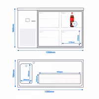 Pivski štand PREMIUM - 1550x700 mm - 4 Staklene ladice