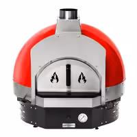 Wood-Fired Pizza Oven - Single Deck -  3 × Ø 30 cm - Red - up to 400°C - with Base frame