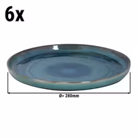 (6 adet) MIAMI - Düz Tabak - Yuvarlak - Stoneware, Ø280mm, Yeşil