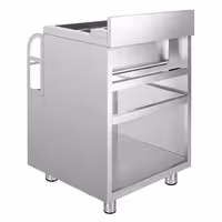 Koktel stanica - inox - 600x600 mm - s 3 hladna bazena s odvodom & Šipka za čuvanje boca
