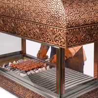 Copper Charcoal Grill - 1500mm - 1 Grill Grate - Grate Size: 1300x500mm