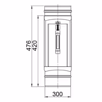 Flue Pipe with Access Door - in Stainless Steel - Length: 0.476 m - Ø 300 mm