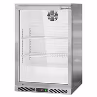 Commercial Back Bar Cooler - 600mm - 130L - with 1 glass hinged door - Stainless steel