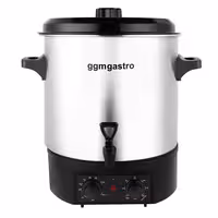 Profesionalno kuhalo za vodu i kuhano vino - 27 l - 2,0 kW - inox - sa slavinom za točenje i Timerom