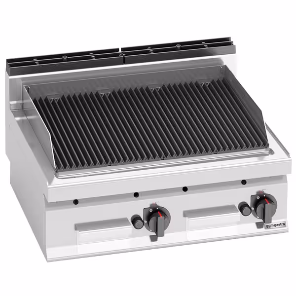 Lávaköves gázgrill - 13,8 kW - Öntöttvas grillrács - 2 grillrács - Asztali kivitel - 700-as sorozat