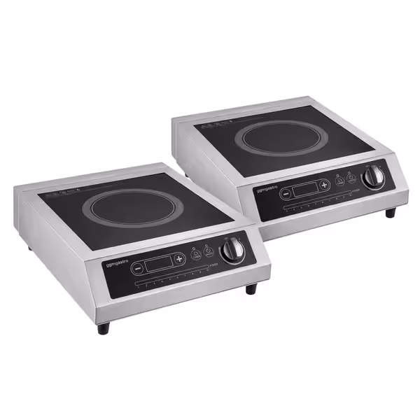 (2 db) Ipari indukciós tűzhely - asztali - összteljesítmény: 3,5 kW - 1 zónás - 360x460x129 mm