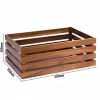 Ahşap Sunum Kutusu - SUPERBOX - Kahverengi - 555x350x200mm - GN 1/1 ile uyumlu