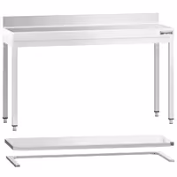 RST-työpöytä PREMIUM - 1500x700 mm - alatasolla & roiskesuojalla & ristikkotuella