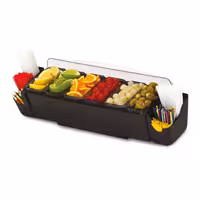 Commercial Bar Condiment Holder - 6 small compartments - 3.3L - with lid
