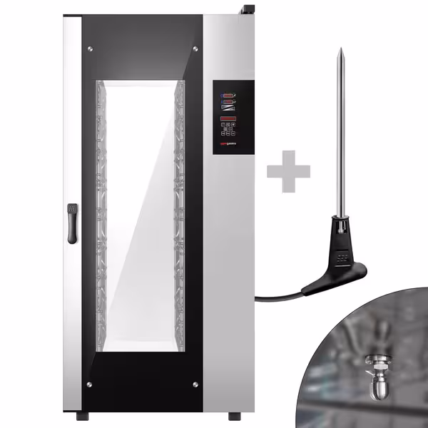 Commercial Electric Combi Oven - Digital Controls - 20x GN 1/1 or 10x GN 2/1 - incl. Automatic washing system, Core temperature probe, HACCP monitoring & USB