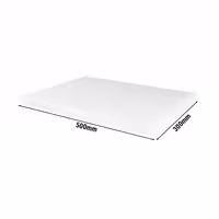Neslīdošs griešanas dēlis - 300x500 mm - Biezums: 20 mm - HACCP atbilstošs - PE500 (HDPE) polietilēns - Balts - Ar fiksatoriem - Var mazgāt trauku mazgājamā mašīnā