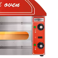 Electric Deck Pizza Oven - Single Deck - 1 - Ø 34cm (13.4") - 230V Single Phase - Mechanical Controls - Red - up to 280°C
