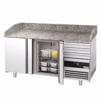 Stół chłodniczy do pizzy PREMIUM – 1600 x 800 mm – z 2 drzwiami i 3 szufladami