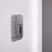 AIR-WOLF | Znak za vrata ''Higijenski otpad'' - Samoljepljiv - Nehrđajući čelik