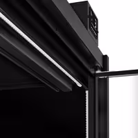 (2 pcs) Commercial multideck display fridge - 3750mm - 4 hinged glass doors & 5 shelves - Black
