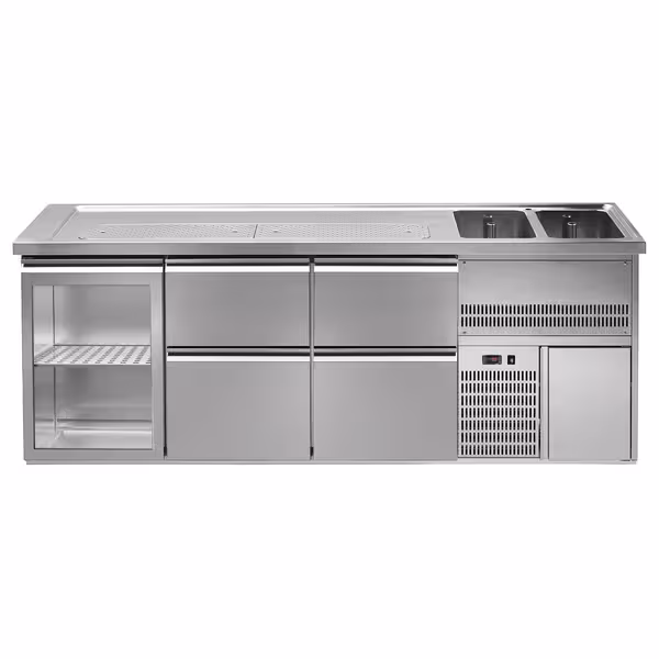 Direct Draw Beer Dispenser / Kegerator PREMIUM – 2500×700 mm – Glass Door, 4-Drawer