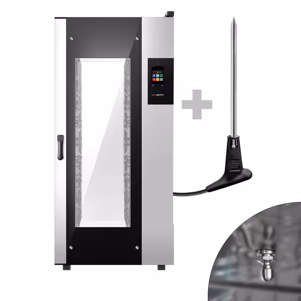 Commercial Electric Combi Oven - Touchscreen Controls - 20x GN 1/1 or 10x GN 2/1 - incl. Automatic washing system, Core temperature probe, HACCP monitoring, Wi‑Fi & USB