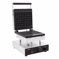 Commercial Waffle Maker - Single - Manual - 2kW - Shape: Brussels - plates with Teflon coating