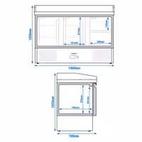 Commercial Pizza Prep Counter - Granite Top ECO - 1400x700mm - with 2 doors & 2 drawers
