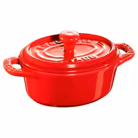 STAUB | CERAMIQUE - mini kokotka - Ø 100 mm - oválná - keramika - třešňově červená