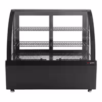 Countertop display fridge - 100L - 705mm - Double glazing - with 2 shelves - rear sliding glass doors