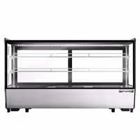 Countertop display fridge - 200L - 1219mm - Double glazing - square - with 2 adjustable chrome shelves - rear sliding glass doors