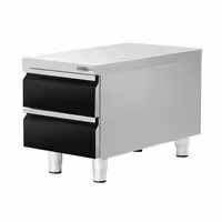 RST-laatikosto - ruostumaton teräs, musta - 2 vetolaatikkoa - 400x620 mm
