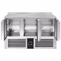 Commercial Counter Fridge PREMIUM - 1370x700mm - glass doors - with upstand - capacity 368 litres