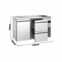 Direct Draw Beer Dispenser / Kegerator PREMIUM - 1550x700mm - 1 Solid Door & 2 Drawers